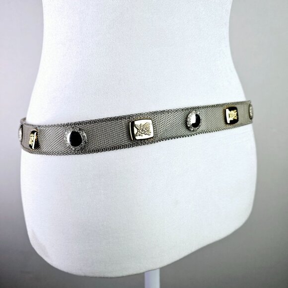 Vintage 90's Two Tone, Gold & Silver Mesh Belt, 40"L X 1 1/4"W - Picture 5 of 11